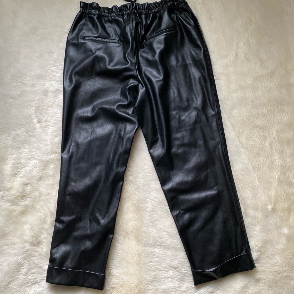 Alice + Olivia Liliana Vegan Leather Paper Bag Pants, XL - Picture 2 of 15